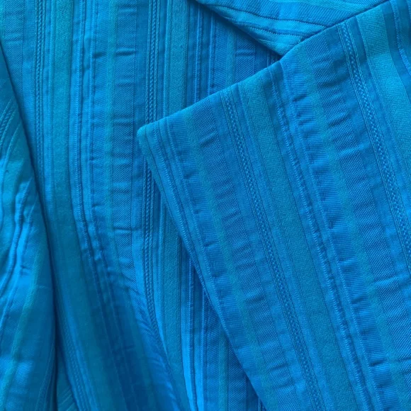 SZ 8 Petite Dana Buchman Turquoise Striped Blazer - Picture 6 of 9